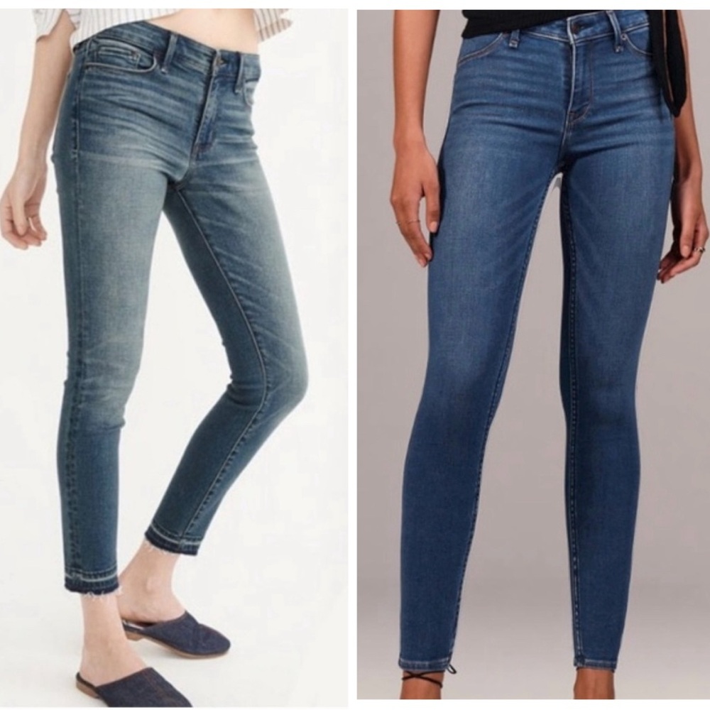 Lot of two Abercrombie & Fitch Harper skinny mid rise Jeans two pair Size 2P